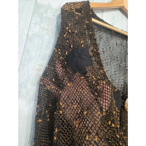 Unbranded Open Knit Oversized Button Sharkbite Lagenlook Cardigan Sz. XL EST - Picture 5 of 5